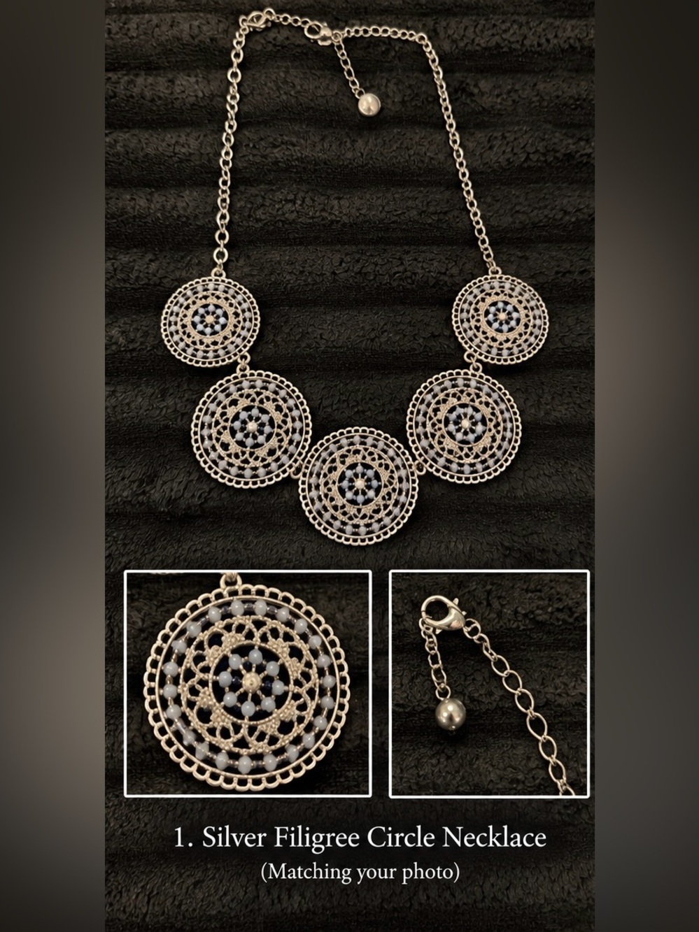 Silver Filigree Circle Necklace - Women Jewelry